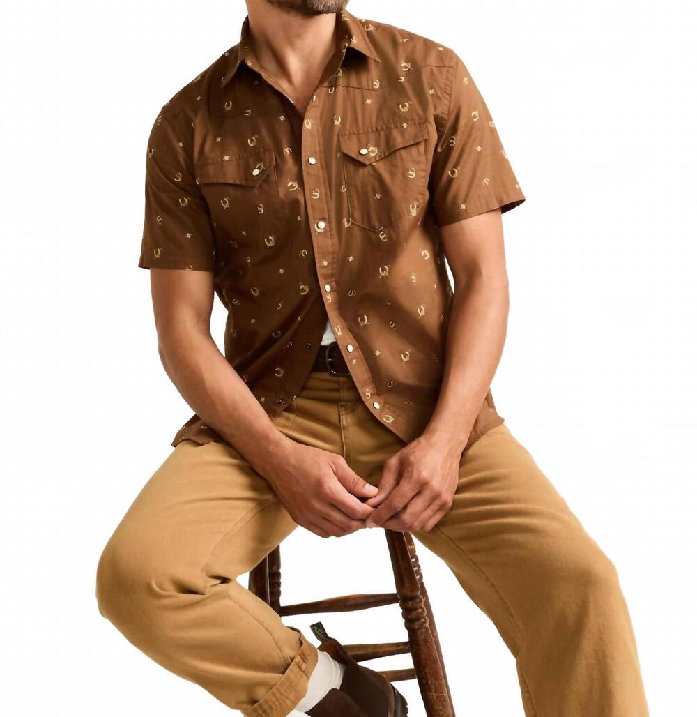 NEW PENDLETON laramie snap shirt in brown horseshoe
